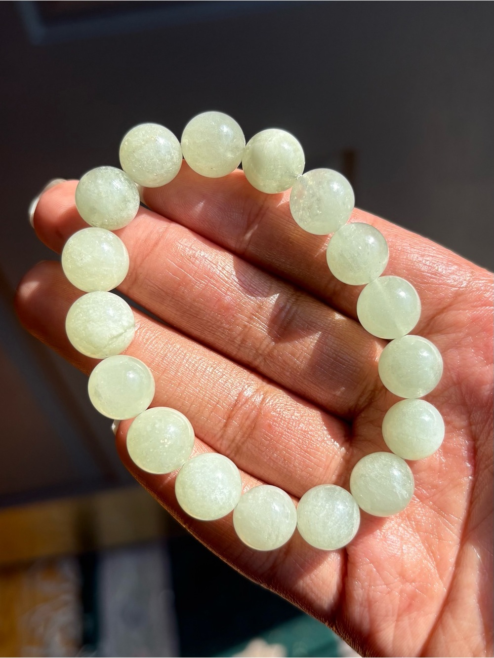 Green Beryl Crystal Bracelet 12.5mm